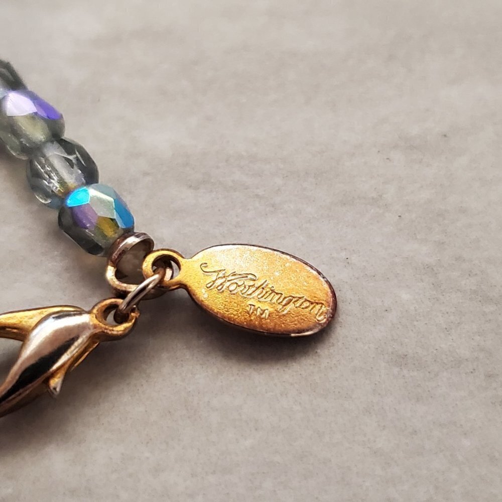 ✨ Worthington Vintage 1960's 60's Blue Beaded Strand Cocktail Necklace ✨ - Picture 2 of 3